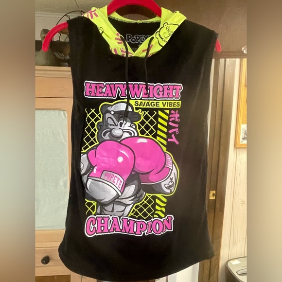 Popeye Tops - Popeye size M hooded tank top